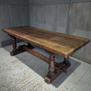 Large & Massively Heavy 1920's Vintage French Elm Refectory Table