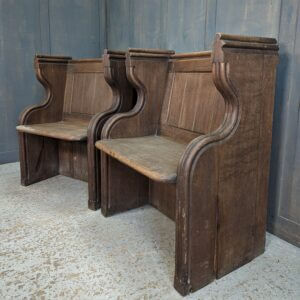 Antique Oak Choirmasters/Readers Throne Chairs Pews