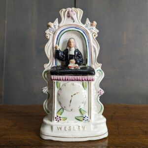 Original Staffordshire Antique Figure of John Wesley Preaching in Pulpit