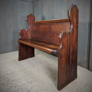 Shapely Non-Conformist Victorian Pitch Pine Church Pew Bench from Chadlington