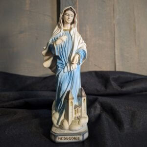 Heavy Small Composition Religious Statue of Our Lady of Medugorie