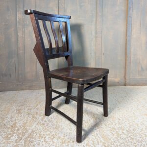 Dark Elm 1900's Slatback Church Chapel Chairs from Old St Pancras Church LOW SEAT BARGAINS