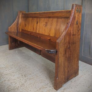 Good Colour Antique Pitch Pine Swept Away Ends Church Chapel Pew Benches from Union Baptist Church High Wycombe