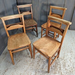 Set of 4 St Barnabas Northolt Beech Church Chapel Chairs