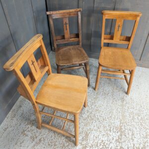 Harlequin Set of 3 Cross Back Church Chapel Chairs