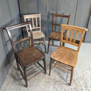 Harlequin Set #2 of 4 Slatback & Bar Back Church Chapel Chairs