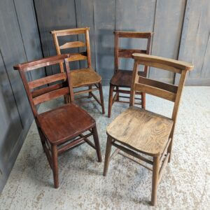 Harlequin Set #1 of 4 Bar Back Ladderback Church Chapel Chairs