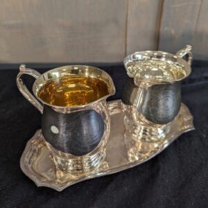 Silver Plated Catholic Church Cruet Set Ex Property of Priest