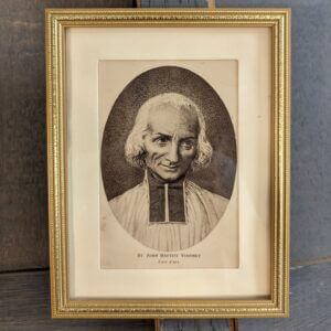 Framed Antique Print of St John Vianney