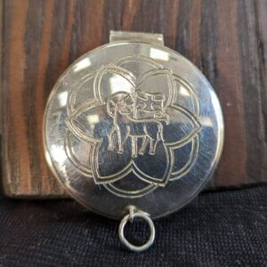 Solid Silver Travelling Catholic Holy Wafer Box with Lamb of God Ex Property of Priest