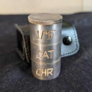 Screw Together Vintage Silver Plate Travelling Holy Oil Stock Set Ex Propety of Priest