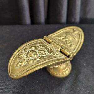 Vintage Brass Incense Boat With Roses and Chalice Motif - With Spoon