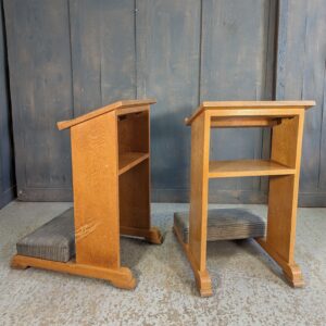 Simple Hardwood 1960's Vintage Prayer Desks Prie Dieux