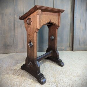 Heavy Oak Simple Gothic Ambo Reading Desk Lectern from Church of the Good Shepherd Bristol