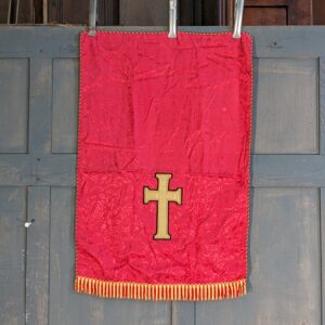 Vintage Vanheems Red Silk Damask Lectern Fall from St David's Wrexham