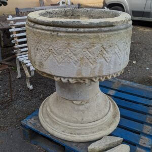 15th Century Sandstone Antique Church Baptismal Font