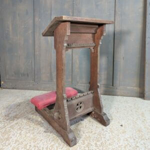 Crypt Find Nice Smaller Size Antique Oak Prayer Desk Prie Dieu with Cross