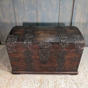Antique 18th Century Style Iron Bound Spanish 'Treasure' Chest with Domed Top