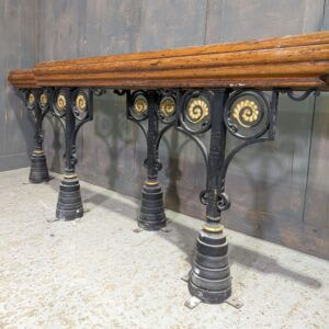 Very High Quality 1880's Oak & Cast Iron Church Altar Rails from St Luke's Blackburn