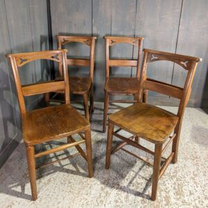 Set of 4 Elm & Beech 'Dove' Chapel Church Chairs from St John's United Reformed Church