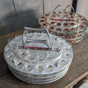 Two Vintage Sets of Communion Glass Holders (One Complete with Two Trays of Glasses)