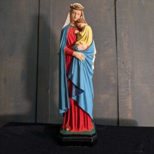 Lovely Polychrome English Statue of Our Lady & Child from Walsingham