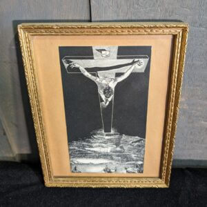Simple Black & White Etching based on Dali's Crucifixion