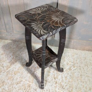 Small Chinoiserie Carved Hardwood Plant Stand Ex Property of a Priest