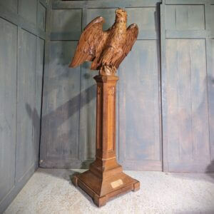 Handsome Well Carved Vintage Oak Eagle Lectern by Abbey Craftsmen