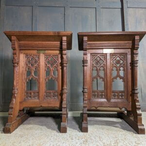 Top End Vintage Oak Carved Welsh Gothic Memorial Prayer Desks Prie Dieux