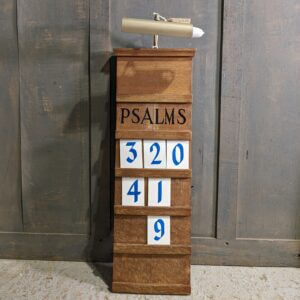 Mid Century Oak Psalms Board with Numbers & Signs for all/most Sundays & Electric Light