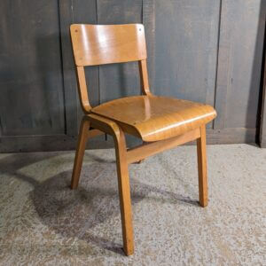 Large Run of 1963 Vintage 'Blue Circle' Plywood Classic Stacking Chairs