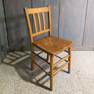 1950's Vintage School Style Elm & Beech Slat Back Church Chapel Chairs