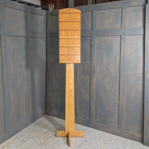 Mid Century Oak 6 Hymn Hymn Board on Pedestal