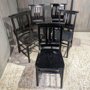 Set of 5 Tall St Alban's Portsmouth Painted/Unpainted Black Church Chapel Chairs