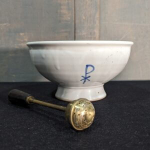 Holy Water Sprinkler Aspergillum & Pail Bowl Vat