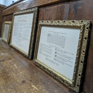 Set of Vintage English Liturgical Altar Cards in Gold Frames