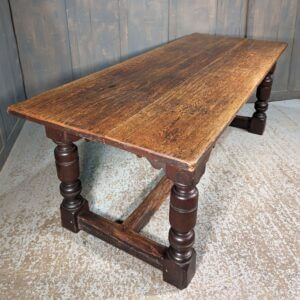 Larger than average Vintage Oak Cannon Leg 17th Century Style Refectory Table