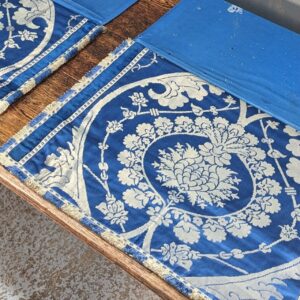 Pair of Larger Size Vintage Blue Damask Church Lectern Falls from St David's Wrexham