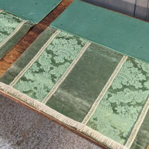 Pair of Larger Size Vintage Green Damask & Velvet Church Lectern Falls from St David's Wrexham