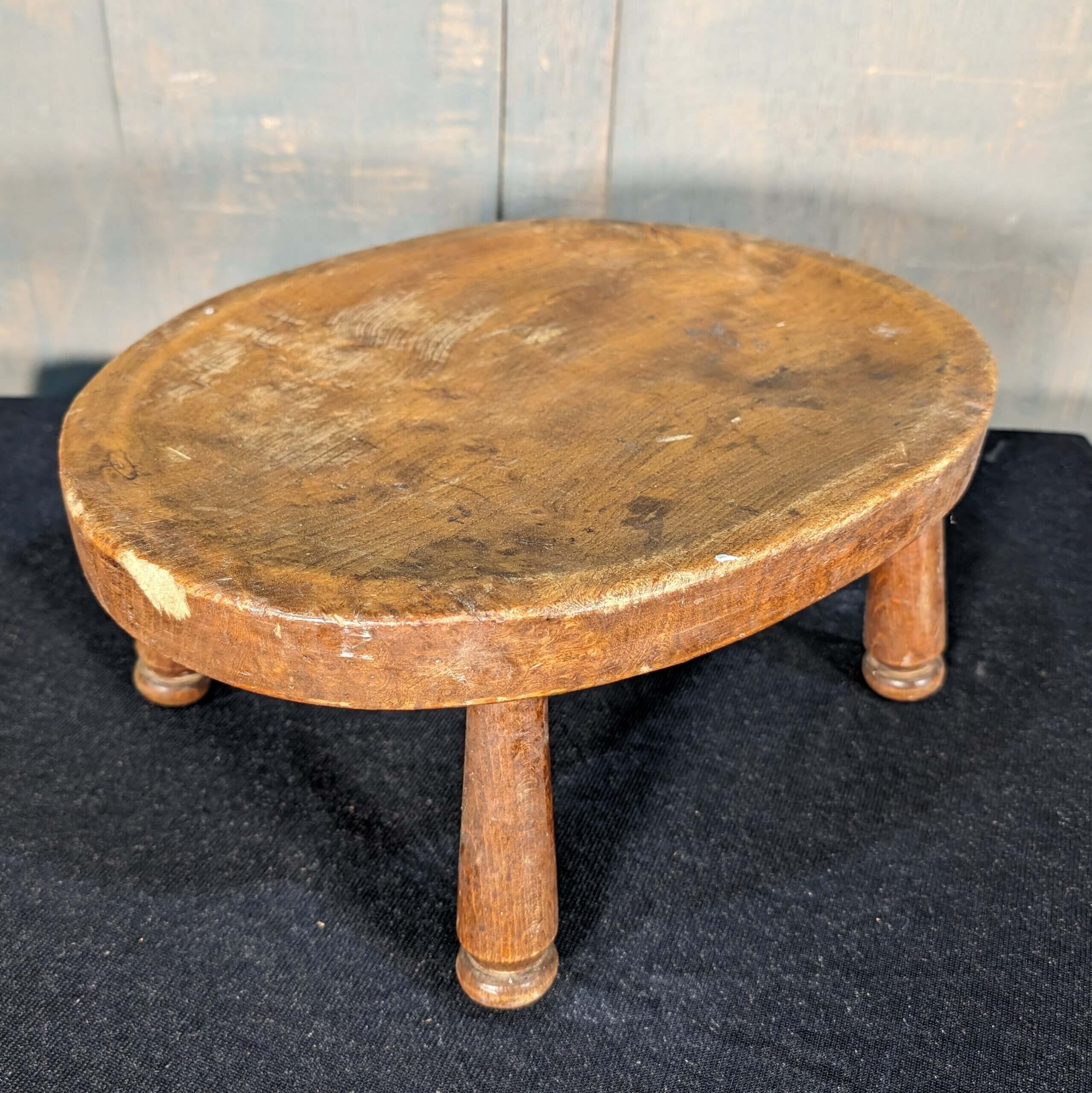 Antique Elm Milking Stool Footstool