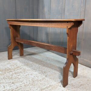 1900's Handsome Oak Organists Bench with Pegged Stretcher