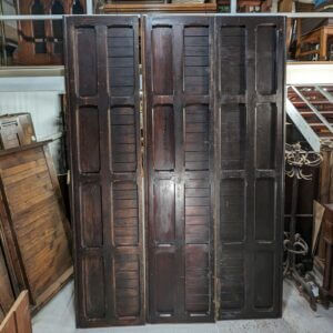 Three Long Dark Stained Victorian Pitch Pine Church Panels Panelling