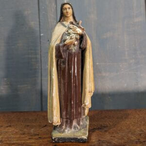 Crude & Dusty Small French Antique Religious Figure of St Terese The Little Flower