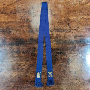 Small and Delicate Navy Blue Bible Bookmark with Bullion Embroidered Daisy and Leaves