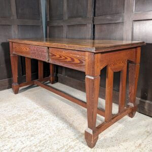 Large 1930 Vintage Pitch Pine Deco Church Communion Hall Table from Holy Trinity Chesham