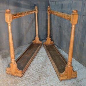 Monumental Size Double Sided Cloakroom Style Oak Vintage Coat Hangers 7 Pegs on each Side