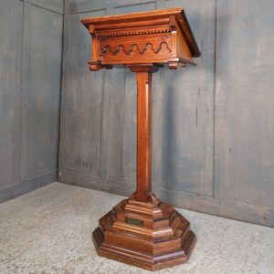 Victorian Style Baltic Pine Church Pedestal Lectern from Holy Trinity Chesham