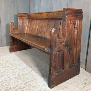 Gothic Mid 19th Century Oak Carved Pews from St Oswald’s Oswestry Type 2