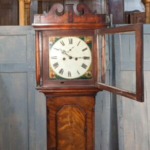 Early 1800's Late Georgian Mahogany Grandfather Clock with Exotic Characters